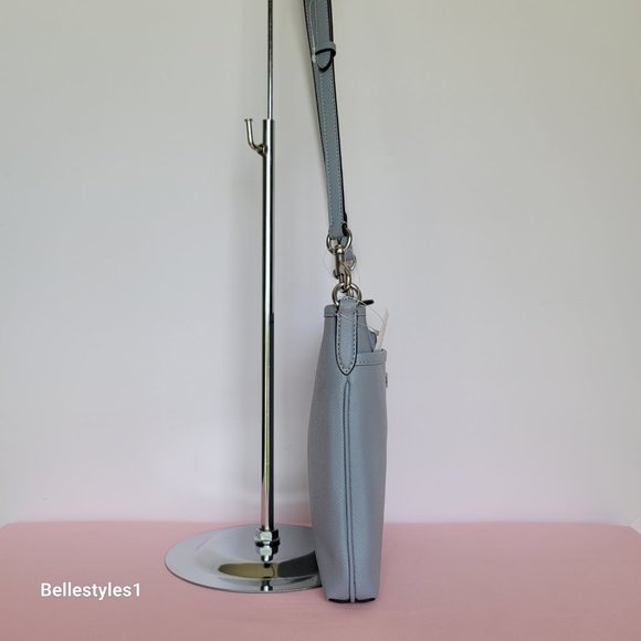 COACH Kitt Crossgrain Leather Messenger Crossbody- Blue Grey color ⭐ - Picture 8 of 16